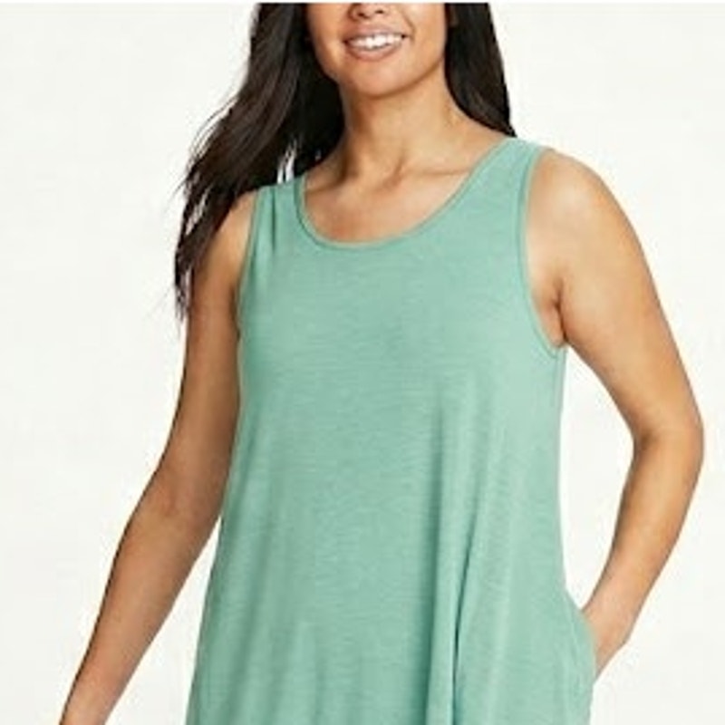 New Eddie Bauer Womens XXL Dusty Loden Departure UPF 50+ Sleeveless Midi Dress