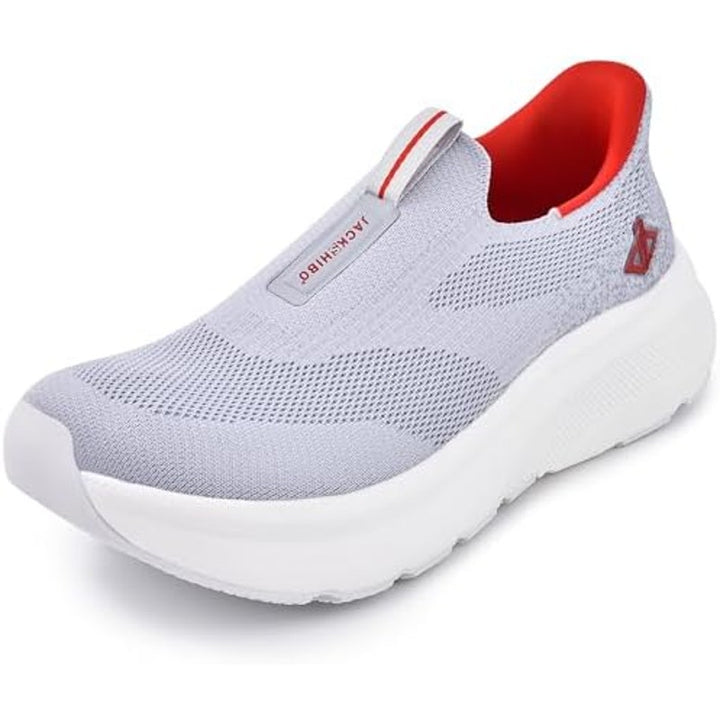 Jackshibo Mens Size 12 Gray Slip On Wide Toe Box Arch Support Athletic Shoes