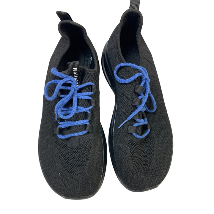 Rollstep Mens Size 8 Black Sneakers Lace Up Round Toe Air Cushion Athletic Shoes