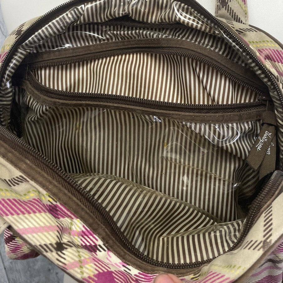 Thirty One Gifts Pink Plaid Double Handle Purse Cosmetic Organizing Bag