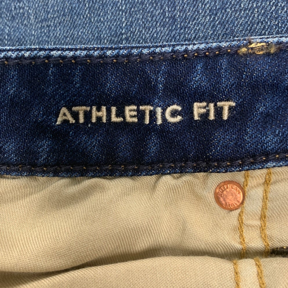 New American Eagle Womens 32X32 Cotton Blend Athletic Fit Dark Denim Blue Jeans