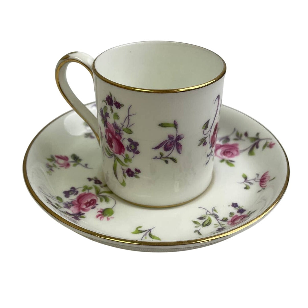 Vintage Crown Staffordshire England Cup &amp; Saucer Rose Fine Bone China Teacup Set
