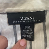 Alfani Essentials Woman Plus Size 18W Long Sleeve Button Down Stretch Cotton Top