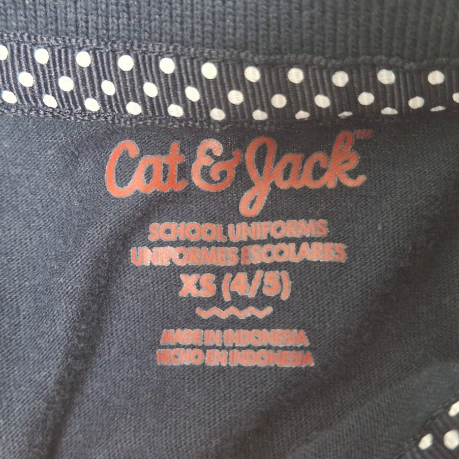 Lot of 3 Cat &amp; Jack Girls XS (4/5) Happy Bee Tank Top Navy Polo Shirt Lot