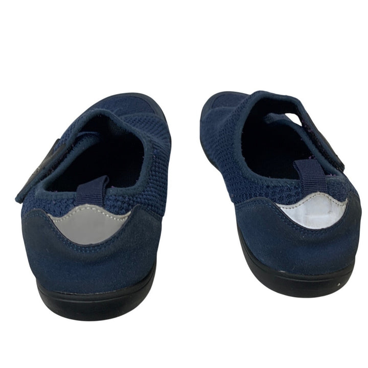 Lelsfit Mens Size 9 Navy Sneakers Hook Loop Closure Wide Toe Casual Shoes