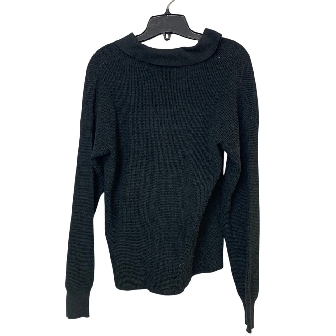 New Eddie Bauer Womens XS Black Signature Johnny Collared Sorbtek Sweater