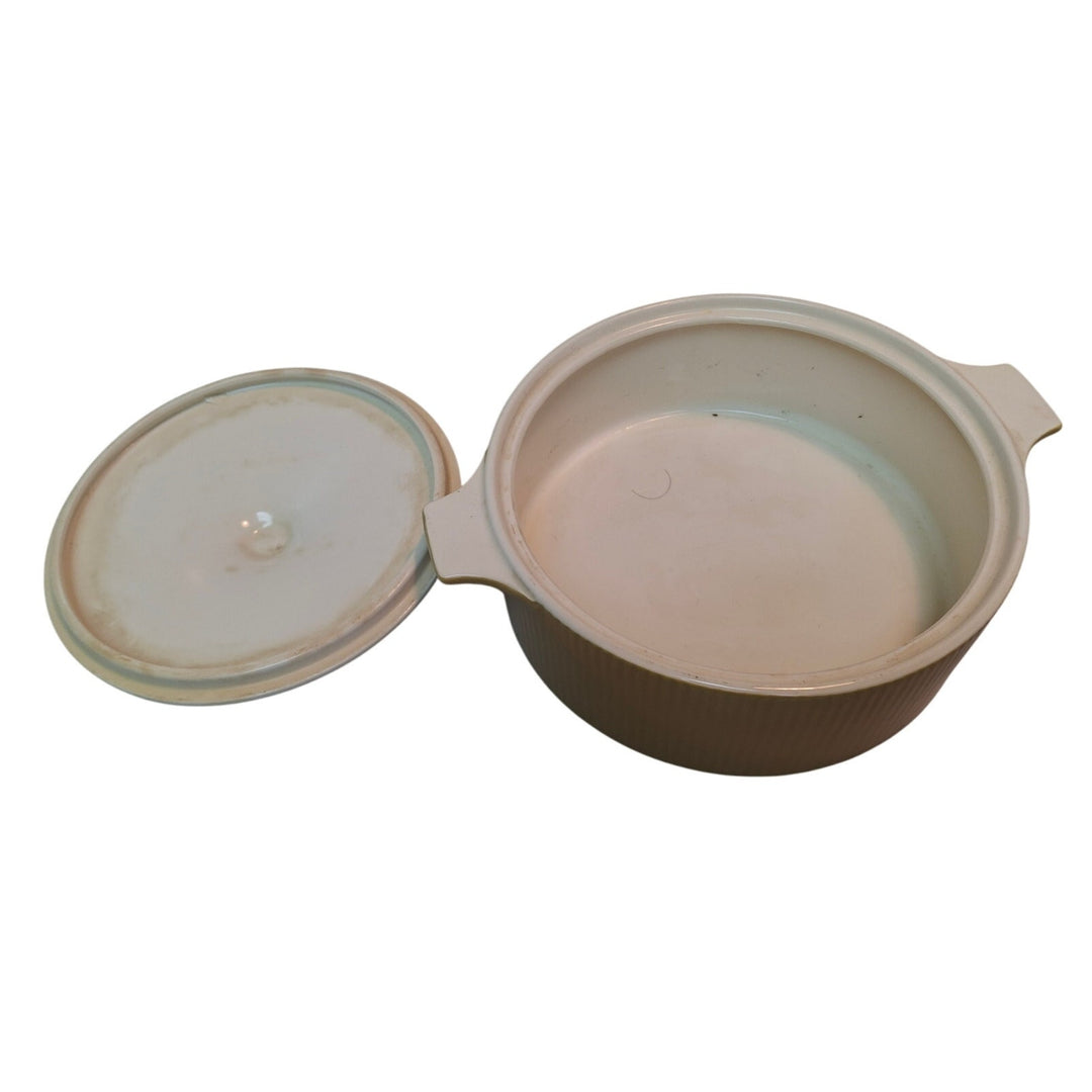 Vintage 1960s Sheffield Serenade Solid White Gold 8" Ceramic Serving Bowl w Lid