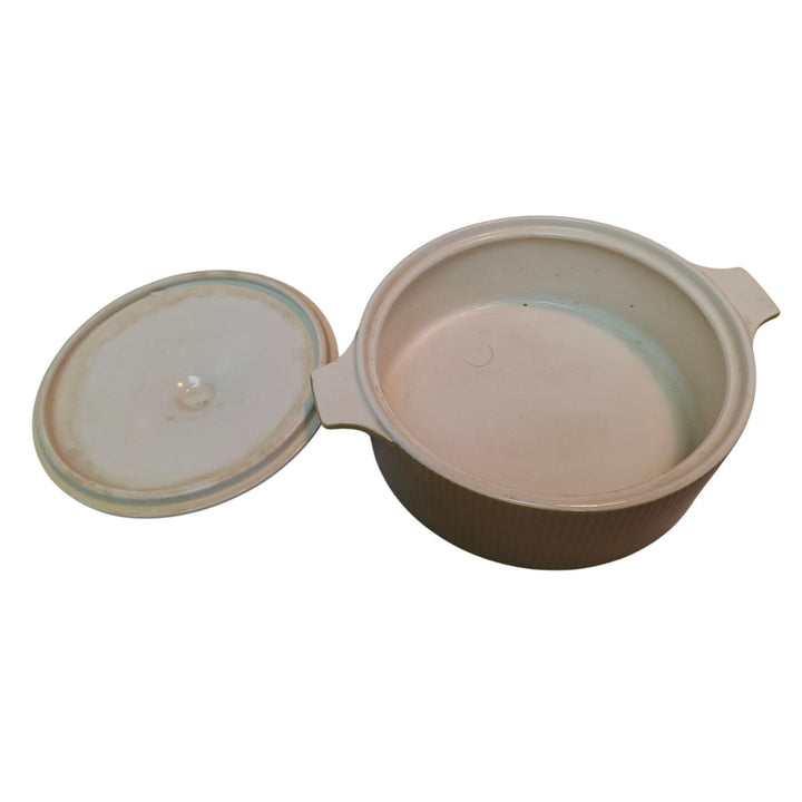 Vintage 1960s Sheffield Serenade Solid White Gold 8" Ceramic Serving Bowl w Lid