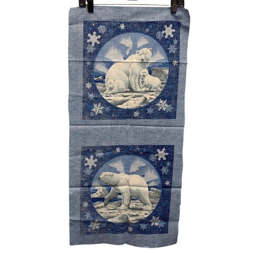 3 Polar Bear Orca Whale Ocean Printed Quilt Blocks Craft Fabric Quilting Squares