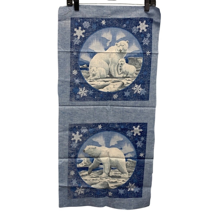 3 Polar Bear Orca Whale Ocean Printed Quilt Blocks Craft Fabric Quilting Squares