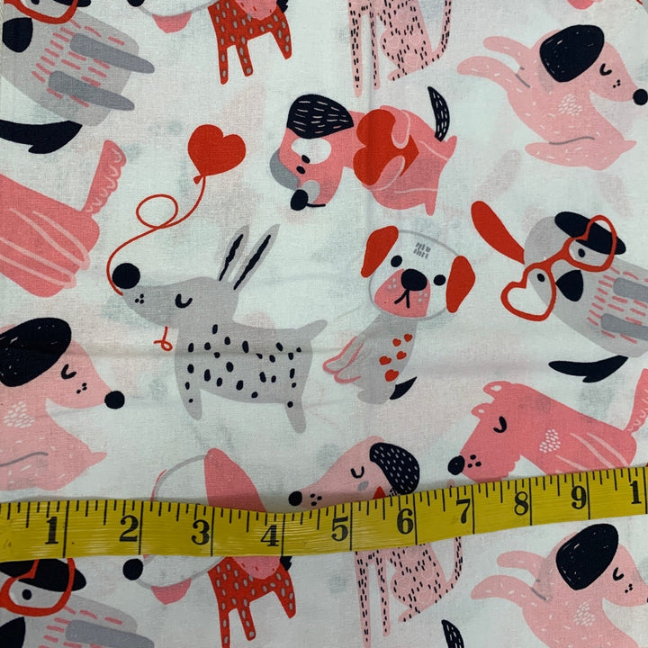 8 New Create It 18"X21" Valentine Puppy Dog Paw Quilting Fabric Fat Quarter FQs