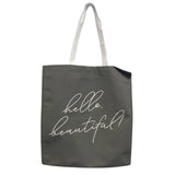 New Upcycled Hand Printed Positive Attitude Attract Miracles Shopper Tote Bag