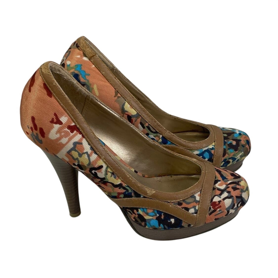 Madden Girl Alexsa Womens US Size 6.5 Colorful Animal Print High Platform Heels