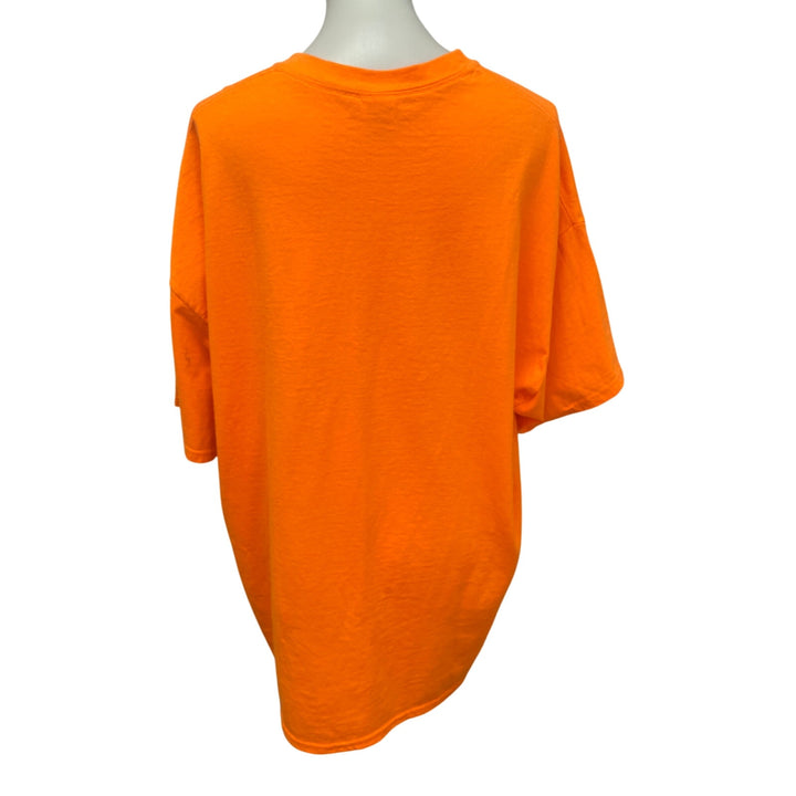 Panther Bowling Mens 2XL Neon Orange PolyCotton Short Sleeve Crew Neck Tee Shirt