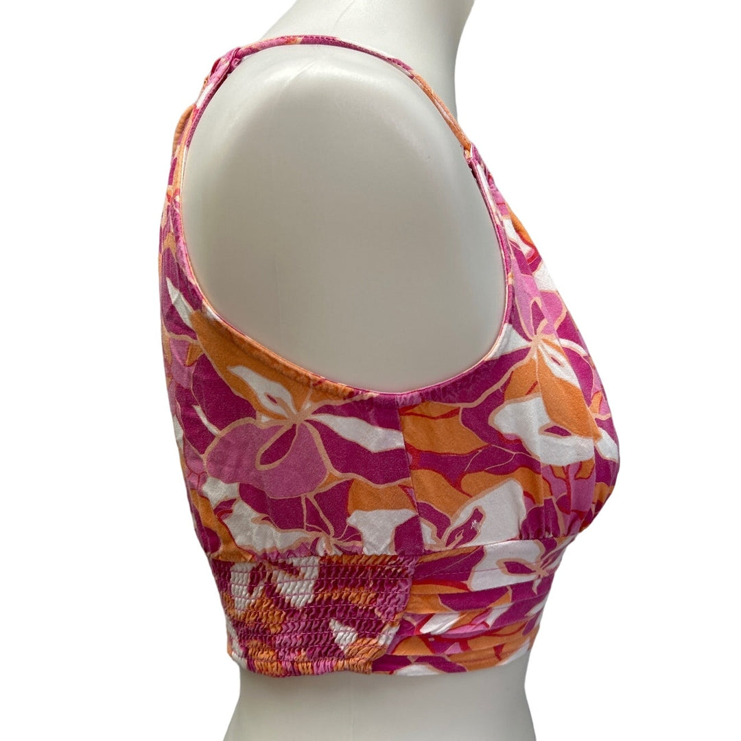 Japna Womens Small 100% Viscose Cropped Floral Halter Top