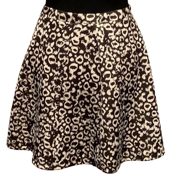 Lily Rose Medium Polyester Blend Leopard Animal Print Short Flared Skater Skirt