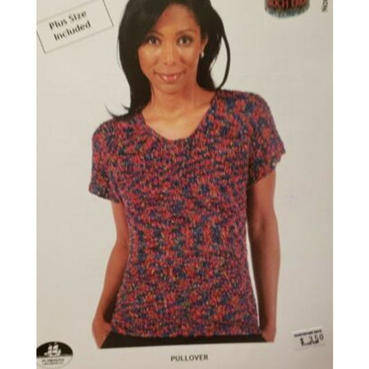 New Plymouth Yarn S333 Noch Eros Ladies Pullover Sweater Knitting Pattern Plus