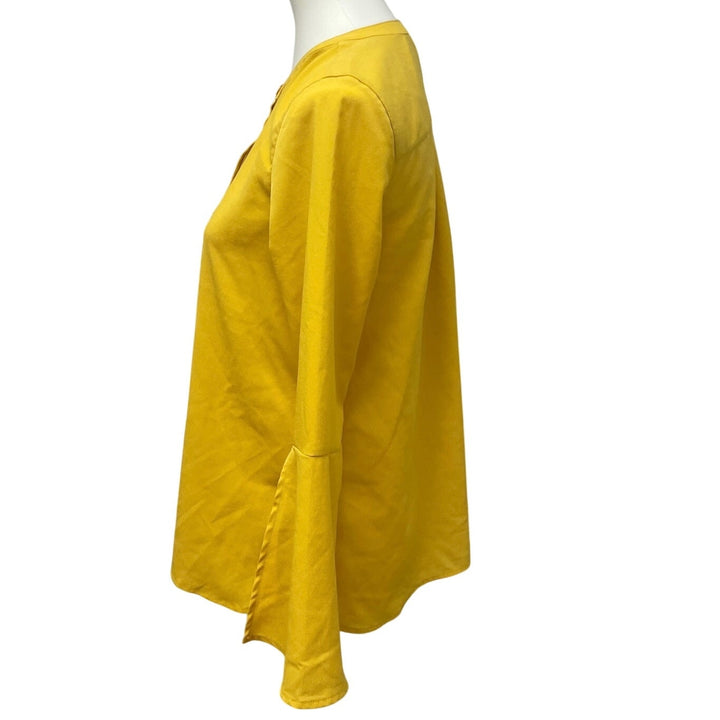 Banana Republic Womens PXS Petite 100% Polyester Bell Sleeve Button Up Blouse