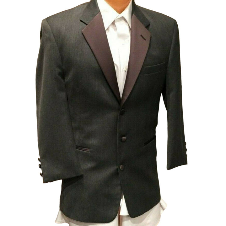 Chaps Ralph Lauren 41L Long GRAY Pointy Lapel Mens Tuxedo Jacket Prom Wedding