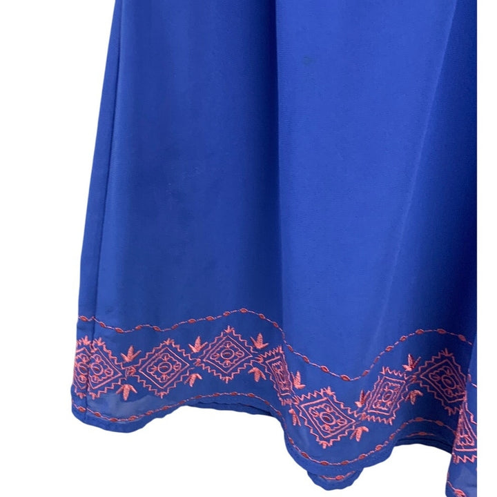 Mi Ami Womens Medium 100% Polyester Embroidered Pattern Lined Blouson Dress