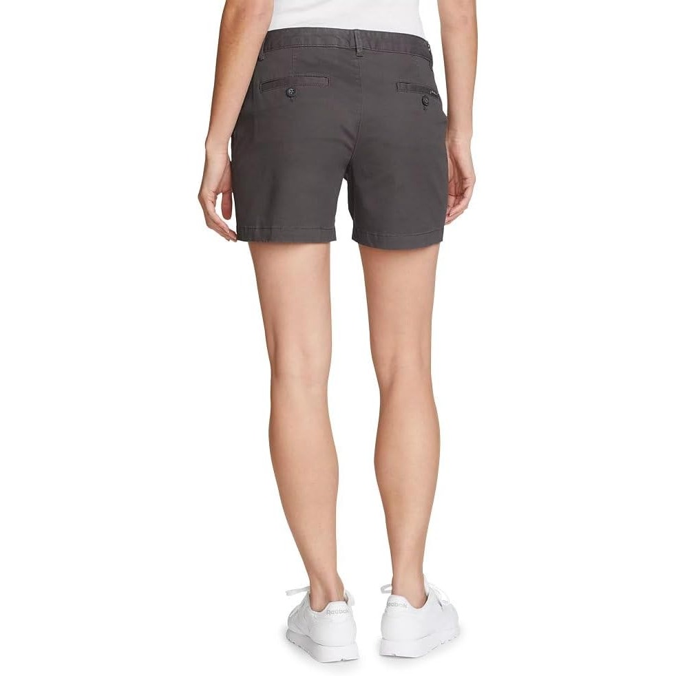 New Eddie Bauer Womens Carbon Gray Willit Stretch Legend Wash Midrise Shorts