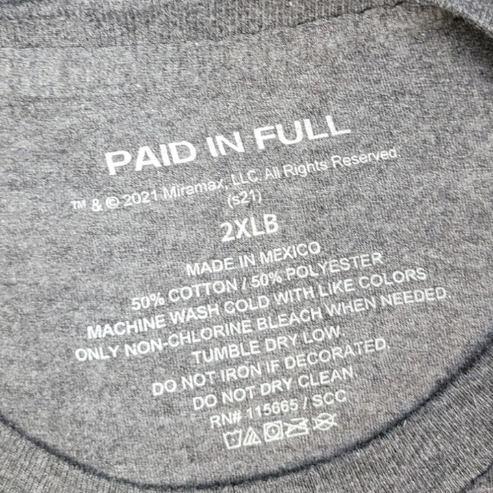 Paid In Full Film Mens 2XLB PolyCotton Short Sleeve Crew Neck Tee Shirt