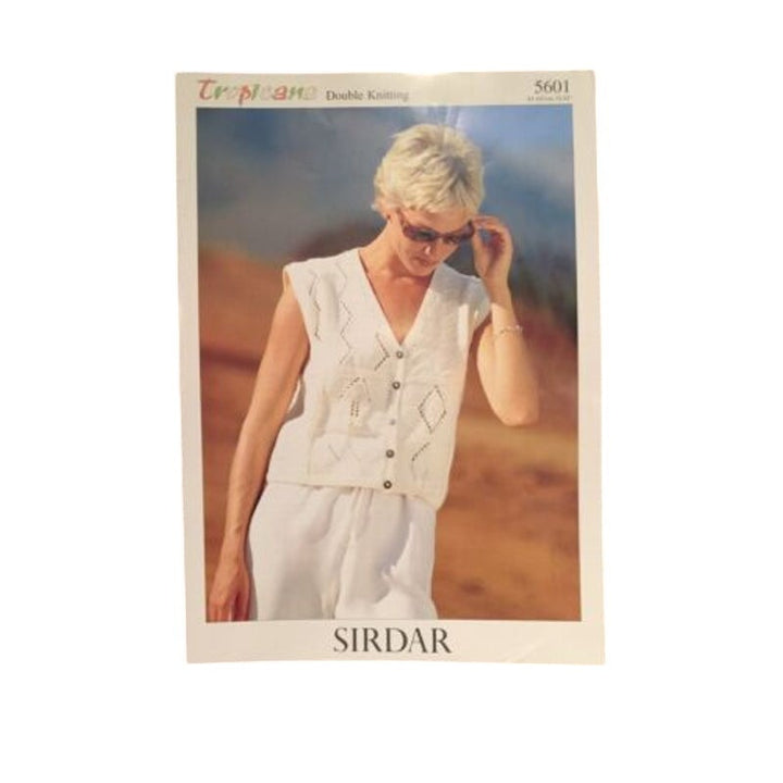 New Sirdar 5601 Tropicana Double Knitting Waistcoat Vest Sweater Pattern