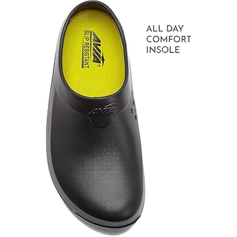 Avia Flame Womens Size 10 Black Slide On Slip Resistant Clogs Food Service Shoes