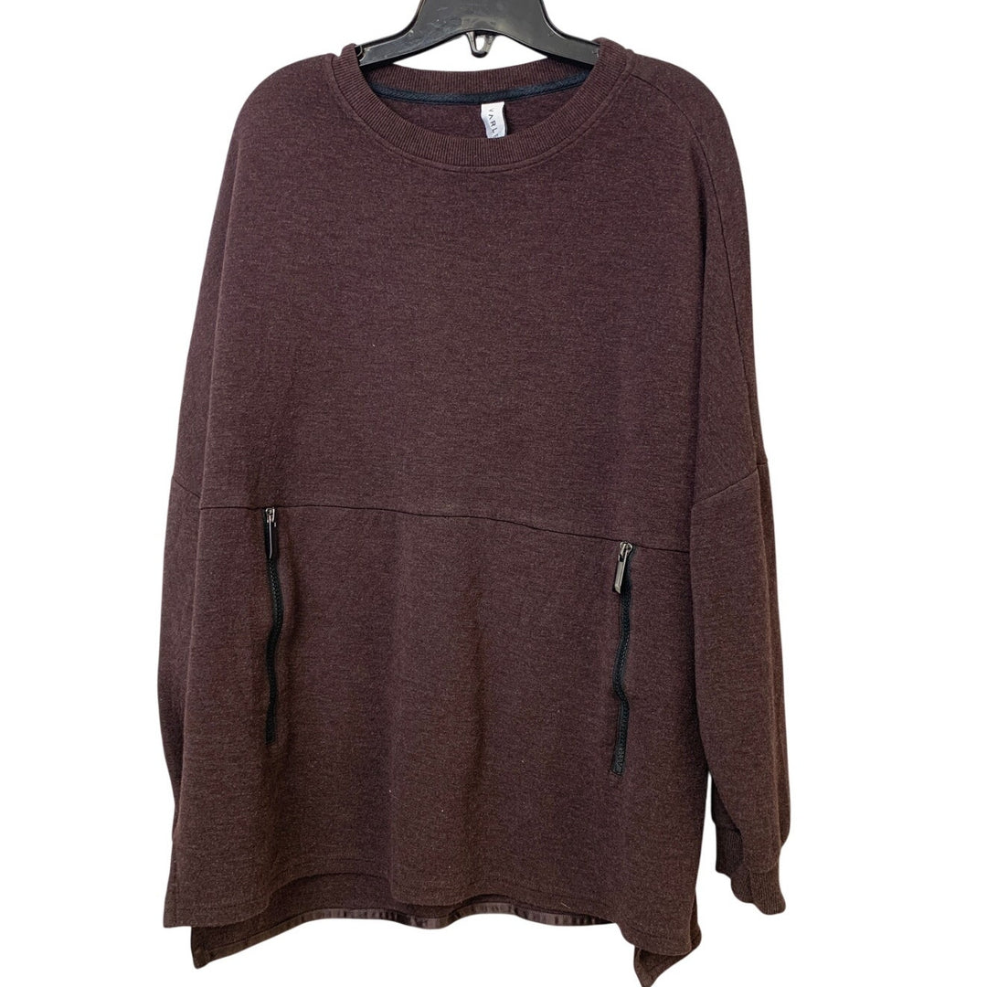 Varley Womens Large Purple PolyBlend Long Sleeve Crew Neck Pullover Knit Sweater