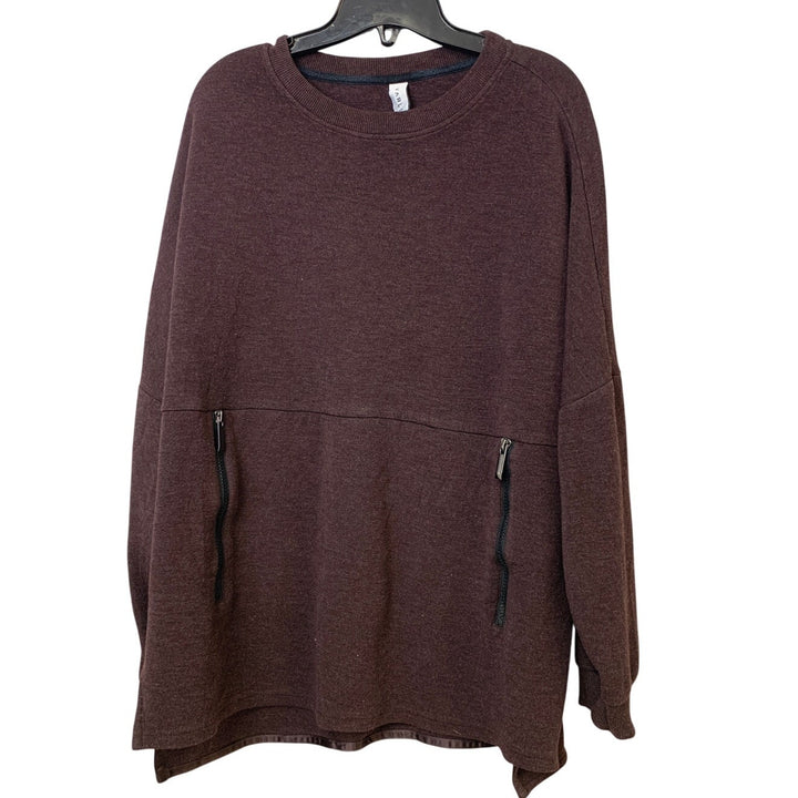 Varley Womens Large Purple PolyBlend Long Sleeve Crew Neck Pullover Knit Sweater