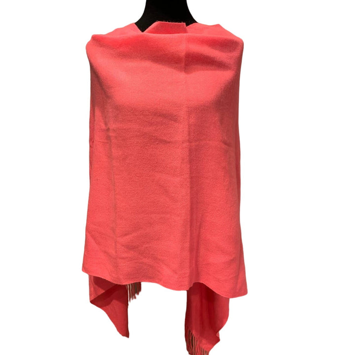 Handmade Upcycled Bright Pink Soft Acrylic Poncho Wedding Formal Event Wrap