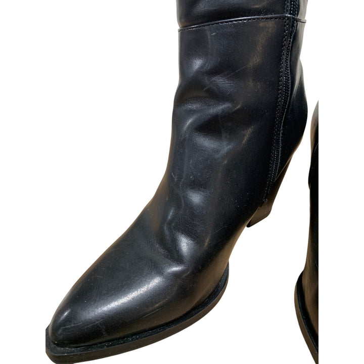Vepose Womens Size 9 Black 3.5" Heel Knee High Boots Closed Pointed Toe Shoes