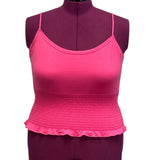 Womens XL Spaghetti Strap Ruched Cropped Stretchy Sleeveless Cami Tank Top