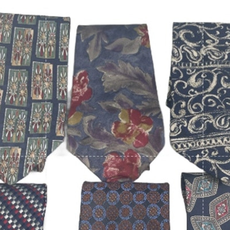 Lot of 6 Silver Brown Gray Striped Floral Vintage and Modern Mens Neck Ties