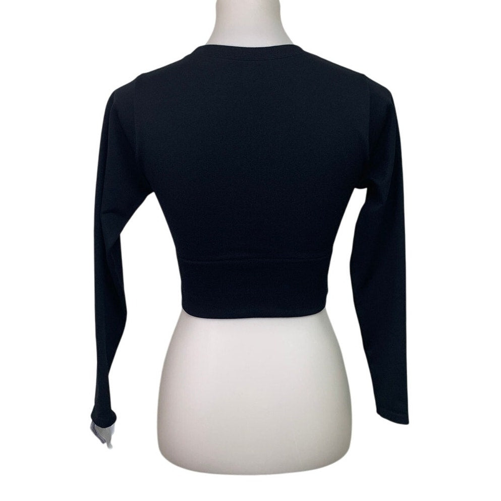 New Offline by Aerie Womens Medium Long Sleeve Crew Neck Cropped Activewear Top