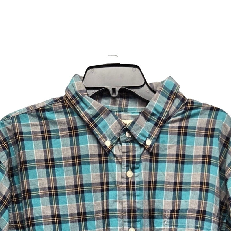 Sonoma Mens 2XL 100% Cotton Plaid Long Sleeve Button Up Shirt w Front Pocket
