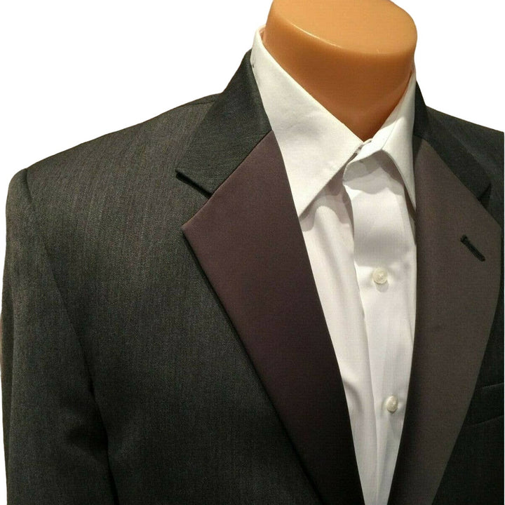 Chaps Ralph Lauren 41R GRAY Pointy Lapel Mens Tuxedo Jacket Wedding Prom Costume