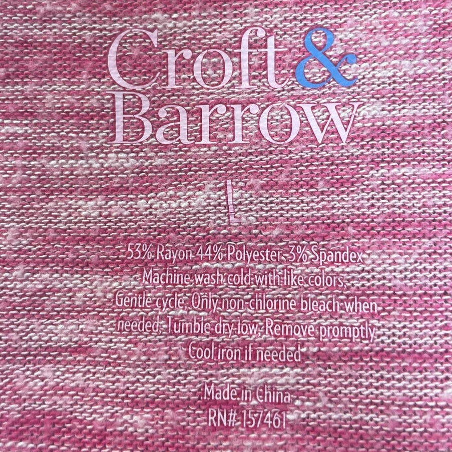 Croft &amp; Barrow Large Long Sleeve Sparkle Studded Rayon Blend Soft Top