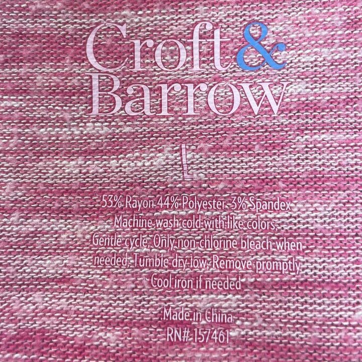 Croft &amp; Barrow Large Long Sleeve Sparkle Studded Rayon Blend Soft Top