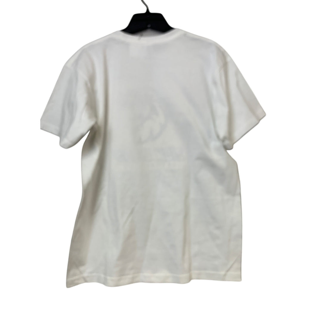 New Upcycled Hand Printed Girls XL Dandelion Wish 100% Cotton Short Sleeve Tee