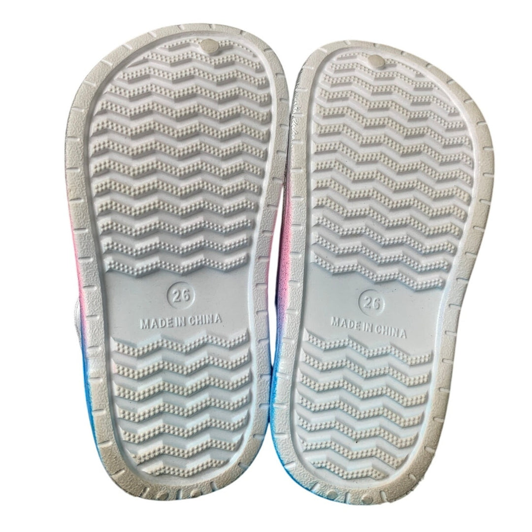 Toddler Girls Size 10 Silver Glitter Ombre Clogs Sandals Slip On Water Shoes