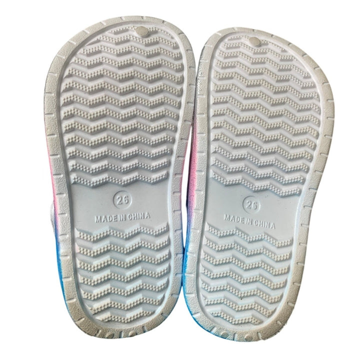 Toddler Girls Size 10 Silver Glitter Ombre Clogs Sandals Slip On Water Shoes