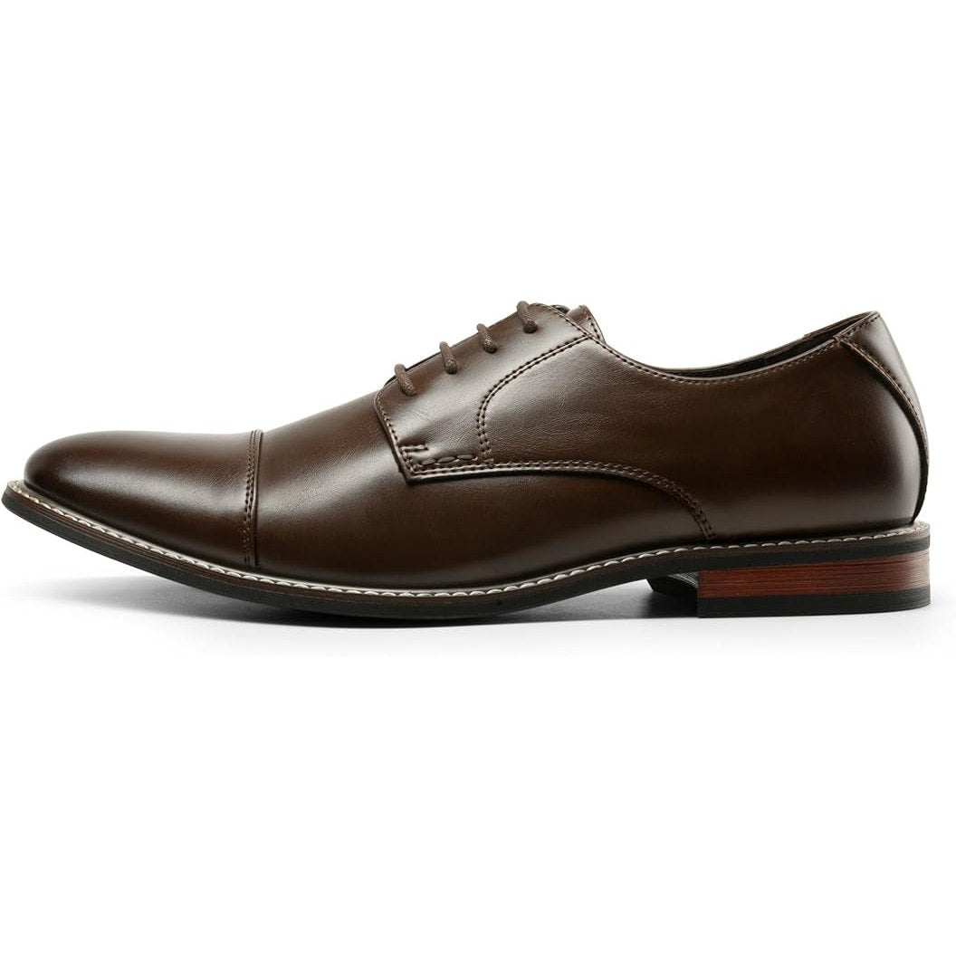 Bruno Marc Mens Size 8.5 Brown Classic Modern Formal Oxford Lace Up Dress Shoes