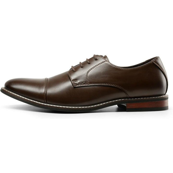Bruno Marc Mens Size 8.5 Brown Classic Modern Formal Oxford Lace Up Dress Shoes