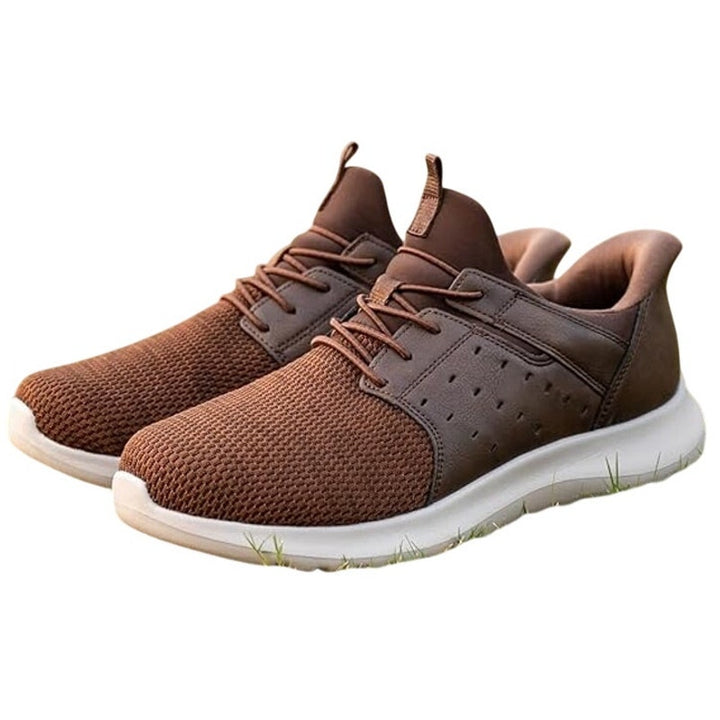 Boveshorn Mens 10.5 Brown Sneakers Arch Support Hands Free Slip On Shoes