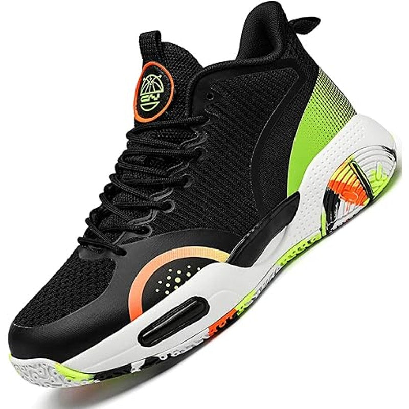 Beita Mens Size 8 Black Neon High Top Basketball AntiSlip Athletic Lace Up Shoes