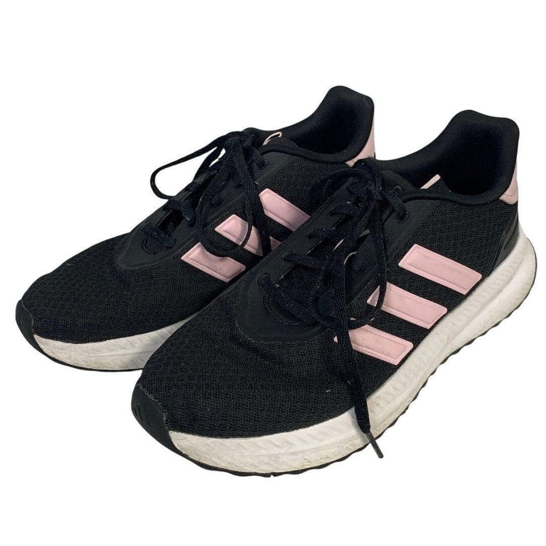 Adidas Womens Size 8.5 Black Pink Sneakers Low Top Lace Up Running Shoes