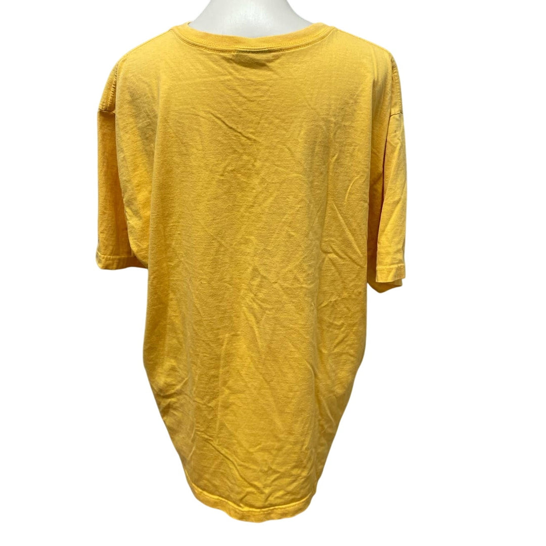 Nautica Mens XXL 100% Cotton Yellow Short Sleeve Crew Neck Sailboat Tee Shirt