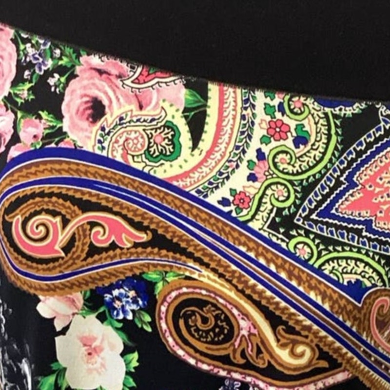 Evo Vorri Womens Medium Long Sleeve Off Shoulder Floral Paisley Short Mod Dress