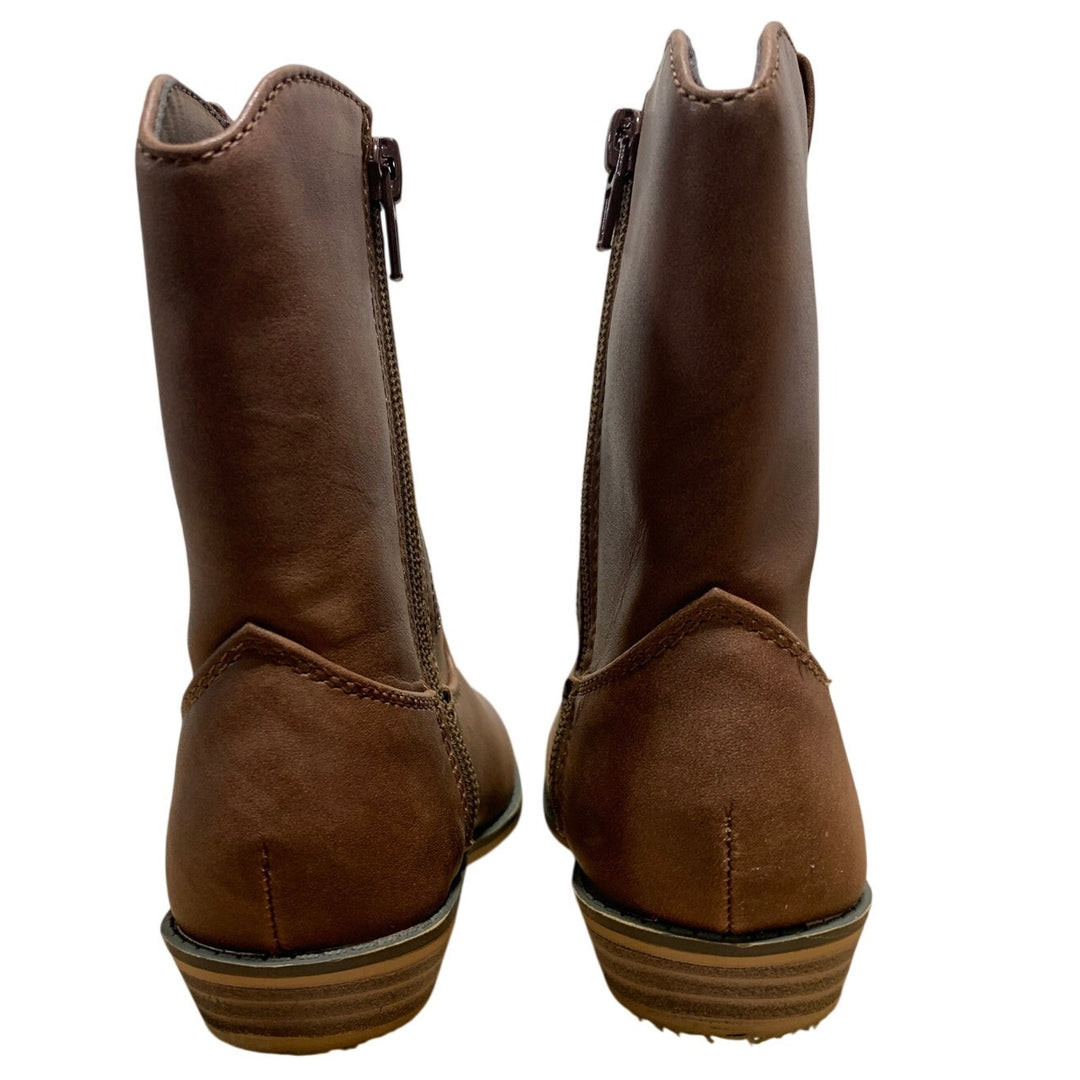 Icebirds Toddler Girls Size 8 Brown Western Cowgirl Boots Side Zip Shoes